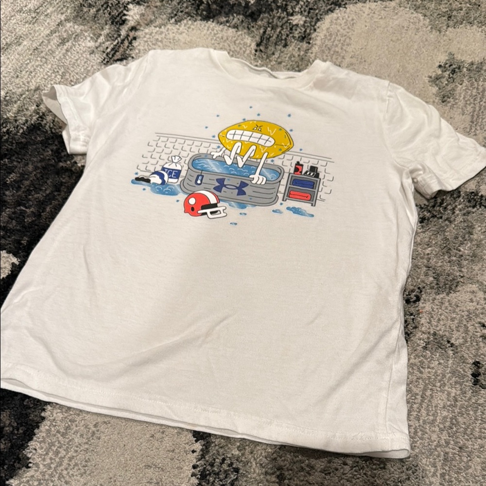 Under Armour White Kids Short Sleeve Tee with Graphic